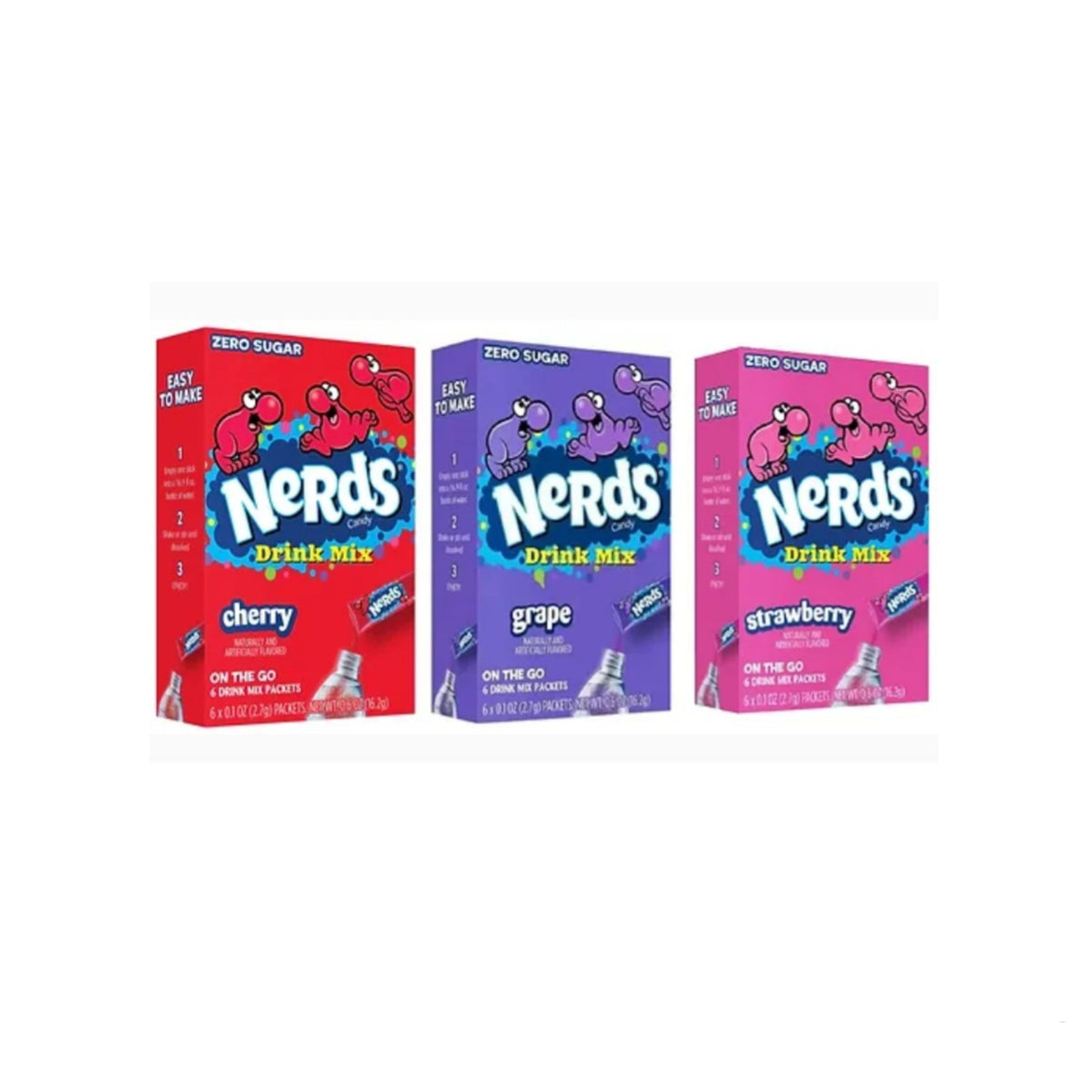 Nerds, Strawberry – Powder Drink Mix, Delicious Hydration, 12 Boxes Makes 72 Drinks