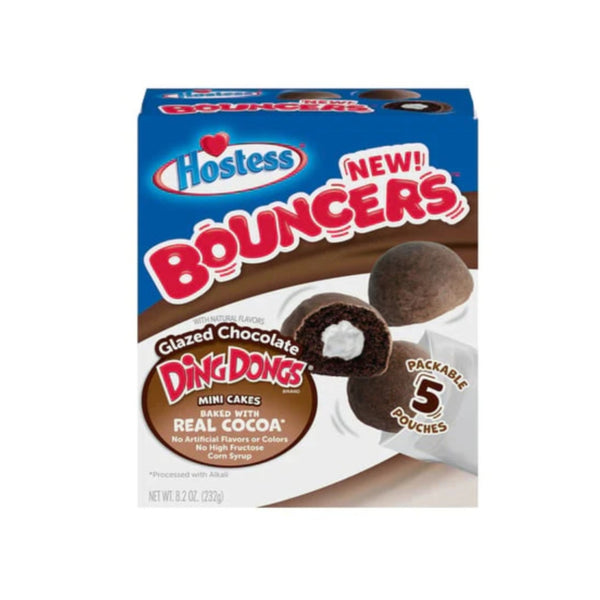 Hostess Bouncers Glazed Chocolate Ding Dongs Mini Cakes 52g
