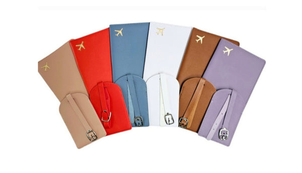 Personalised Passport Holder & Luggage Tag Set Aeroplan