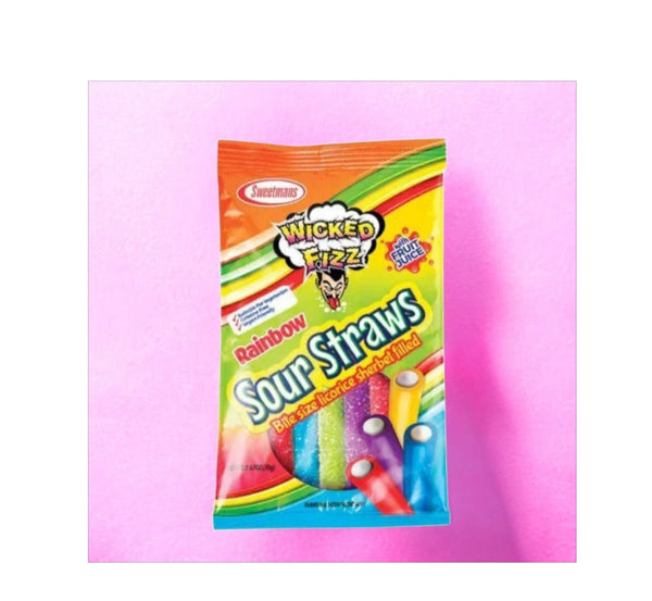 Wicked Fizz Rainbow Sour Straws