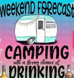 Weekend Forecast Camping Drinking Tumbler