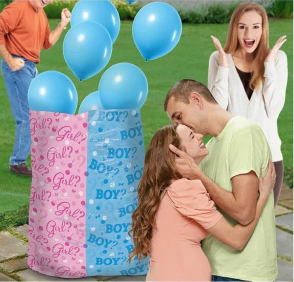 Boy gender reveal balloon stock