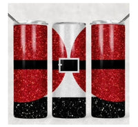 Santa Outfit Glitter Tumbler